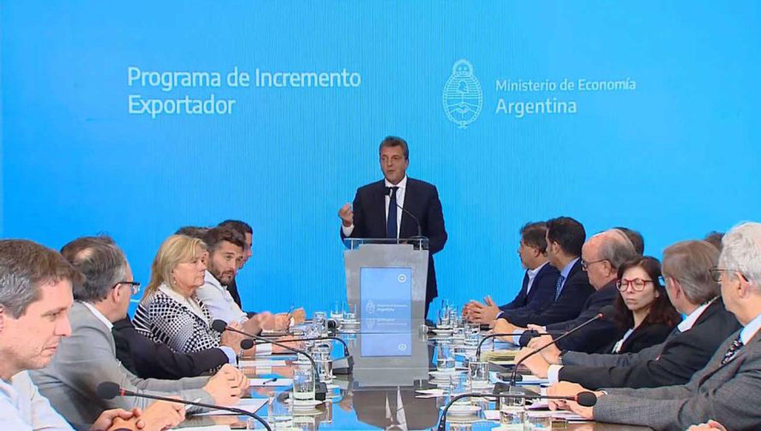 Amplio apoyo desde distintos sectores al Programa de Incremento Exportador anunciado por Massa