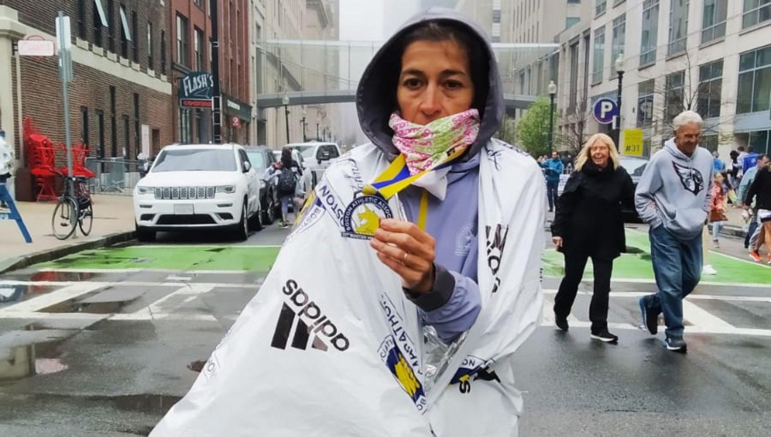 Gran actuacioacuten de la atleta Andrea Mansilla en el Maratoacuten de Boston