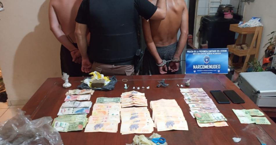 Droga dinero y detenidos en tres allanamientos al sur de la ciudad